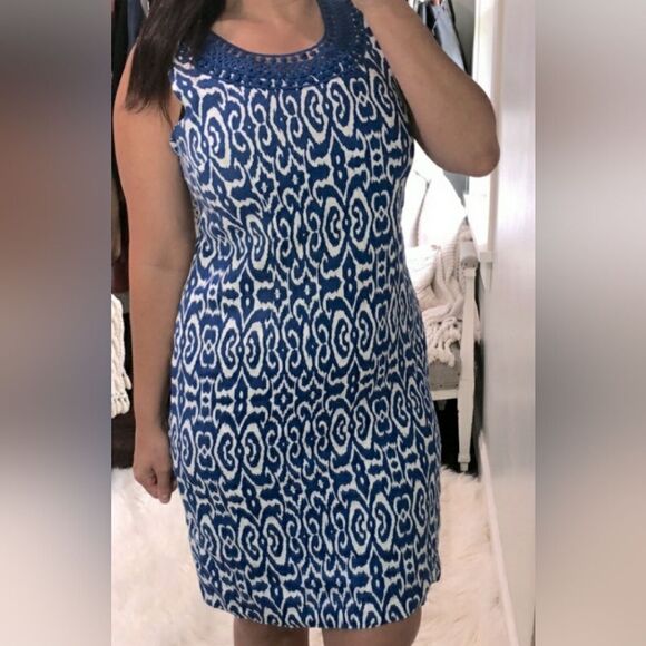 BRAND NEW KIM ROGERS SLEEVELESS LINEN INVISIBLE ZIP CLOSURE DRESS - Picture 1 of 16